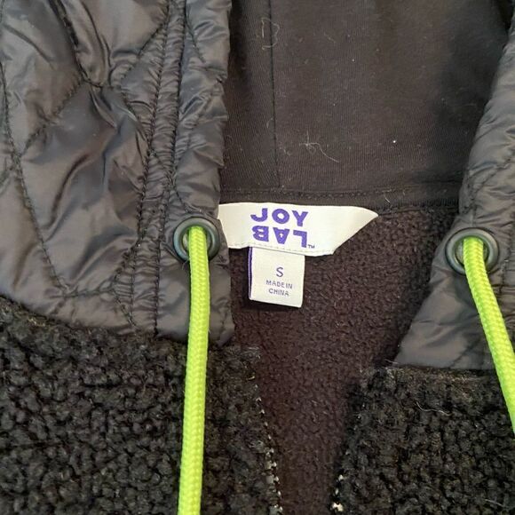 JoyLab black teddy zip up hooded jacket - Picture 5 of 11